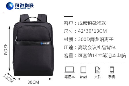 積微物聯(lián)定制高端峰會(huì)禮品雙肩包