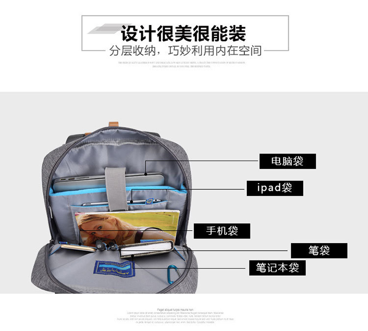 都市簡約手提雙肩休閑商務(wù)電腦背包定制